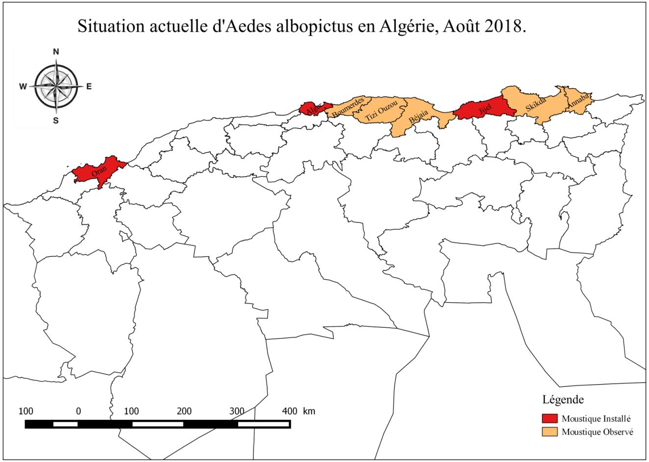 Distribution du moustique tigre en 2018